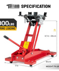 Hydraulic Transmission Floor Jack 1/2 Ton Low Profile Roll Under Lift For Auto Shop And Garage, Heavy Duty 1000 Lb Capacity Hoist