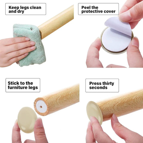 Steps to apply 24 Pack Self Stick Appliance Sliders For Kitchen Gear No Sweat One And A Quarter Inch Furniture Sliders