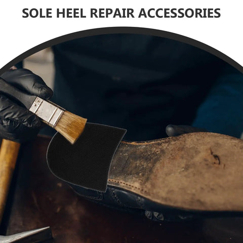 Craftsman applying Anti Slip Rubber Shoe Sole Stickers For Men And Women, Non Slip Heel Cushions And Repair Pads on leather shoe sole