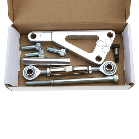 Beefy Industrial Grade Metal Alternator Bracket Kit With Upper And Lower Brackets For SBC350, Passenger Side Mount, Long Water Pump Compatible, Multicolor Finish, Durable Auto Spare Parts in box