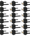 Matte Black Interior Door Handle Set With Privacy Lever For Bedroom And Bathroom Dope Modern Look, shown in grid layout