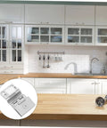 Front view of POPETPOP glass-door cabinet hinge with screws; silver metal clamp hinge