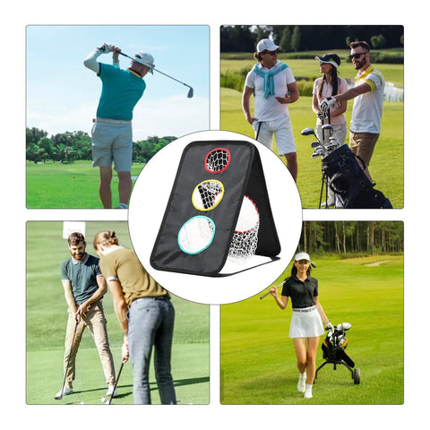 Heavy Duty Golf Chipping Net Folding Practice Simulator For Backyard and Home Office Use with Stable Fiberglass Frame