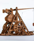 Mini Counterweight Trebuchet With Wheels For Epic Medieval Siege Chariot Catapult Kit DIY 3D Wooden Puzzles Mechanical Model Kit For STEM Projects And Tabletop Play Fun Build It Yourself Toy, wooden model