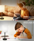 Bedside Table Lamp With 3 Color Temperatures And USB C And USB A Ports, White light with black base for cozy and study ambiance