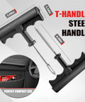 T-handle steel tools from 10 Piece Tire Repair Kit With T Handle Tools And Storage Case Fix Flat Punctures Fast No Tire Removal Needed
