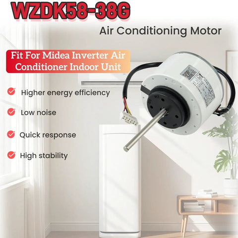 Replacement Inverter Brushless DC Motor For Midea Air Conditioners 310V 58W 1350 RPM CCW Indoor Unit Fan Motor WZDK58-38G