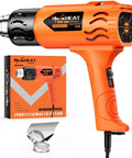 Hot Air Heat Gun Kit With 3 Temperature Settings From 122F To 1112F 50C To 600C Fast Heating Pivoting Handle And 4 Nozzles