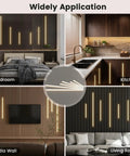 6-Lights LED Recessed Lighting Wall Panel Lights,Self-Adhesive Wood Slat Wall Panel Strip Light in living room, kitchen, and bedroom.