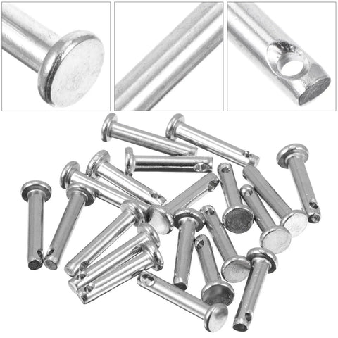 20 Pack 304 Stainless Steel Flat Clevis Pins With Single Hole Locating Pins Kit For DIY Fixing And Hardware Fastening Handy Durable Pin Set