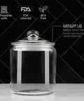 One Gallon Glass Cookie Jar With Airtight Lid For Cookies Candy Flour And Dog Treats Big Clear Large Kitchen Canister