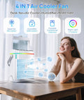 Chill Fast Portable Mini Air Conditioner With 40oz Water Tank Three Fan Speeds Three Cool Mist Modes One To Three Hour Timer