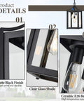 Straight Up Heavy Duty Outdoor Pendant Light With Automatic Dusk To Dawn Sensor 18.5 Inch Porch Chandelier matte black finish details