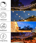 102Ft Outdoor String Lights With 35 Dimmable S14 LED Bulbs Waterproof Shatterproof Patio Lighting for various outdoor settings