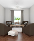 Living room with a 42 Inch Indoor Ceiling Fan With LED Lights And Pull Chain White Five Blade Ceiling Fan For Cozy Bedroom Or Living Room Standard Mount No Remote Includes Bulbs Whisper Quiet Motor For Ultra Powerful Airflow And Low Noise.