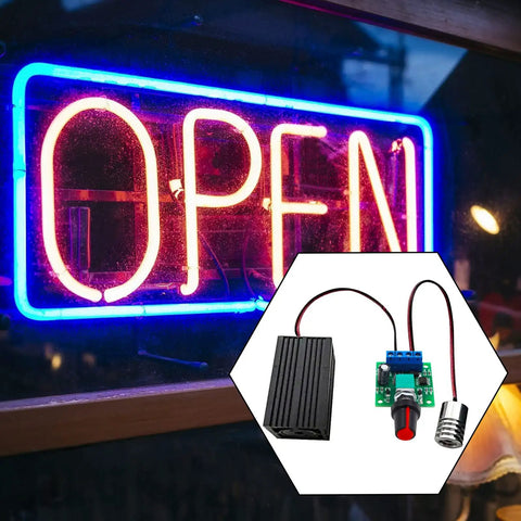 3 Pack Pwm Motor Speed Controller Dc 1 8v To 12v Mini Switch Rc Car Throttle Dial Heavy Duty Precision Governor Dope Performance For Rc Rigs And Toy Cars Straight Up Smooth Operation with illuminated 'OPEN' sign.