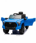 Toyota Tundra Licensed 12V Kids Ride On Truck With Realistic Grille, Brand Logos, And Kid Friendly Functional Pickup Bed, Electric Battery Powered Outdoor Adventure Car For Young Drivers, blue