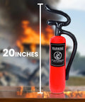 20-inch red Inflatable Fire Extinguisher Prop For Firefighter Costumes And Themed Parties, safe play decor shown on table.