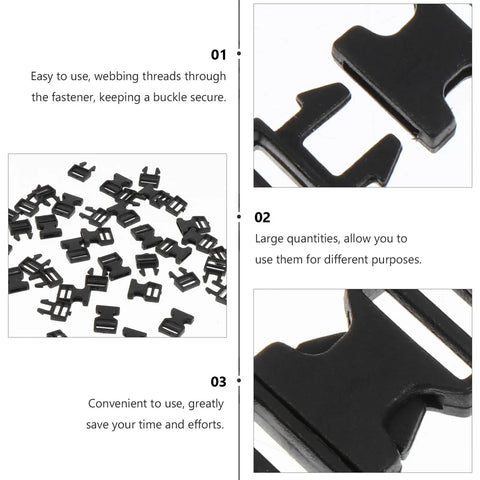 Mini 6mm Plastic Snap Buckles For Doll Bags And Webbing, Quick Release Fasteners, 0.24 Inch Inner Diameter, 20 Pieces.