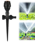 360 Degree Rotating Lawn Sprinkler For Your Yard And Garden Irrigation With Dual High Pressure Jets Reaching 33 To 79 Feet in action