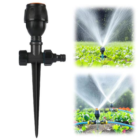 360 Degree Rotating Lawn Sprinkler For Your Yard And Garden Irrigation With Dual High Pressure Jets Reaching 33 To 79 Feet in action
