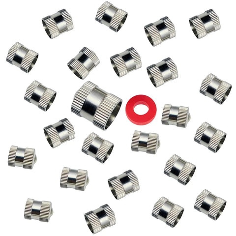 Heavy Duty Brass Tire Valve Caps 25 Pack With O Ring Seal Dust Proof And Leak Proof Air Protection Chrome Silver Round Caps
