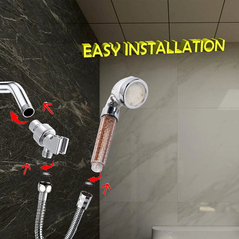 LED Shower Head Kit With Handheld Hose And Bracket, Rainfall Spa Spray, 7 Color Changing Waterproof Lights, Replacement Filter Included.