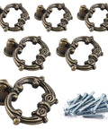 Antique Bronze Drop Ring Cabinet Pulls Set Of Six Heavy Duty Zinc Alloy Drawer Pulls For Kitchen Cabinets And Dressers Rustproof