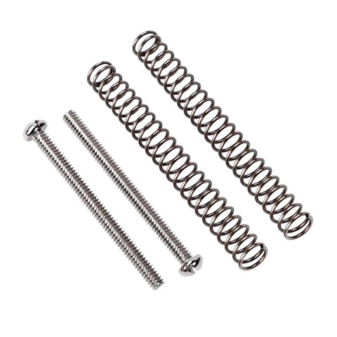 Badass Vintage Slotted Head Humbucker Pickup Height Mounting Screws And Return Springs For Gibson Emg Dimarzio Seymour Duncan Guitars, nickel hardware set.