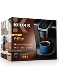 Kick Up Your Morning Routine With This Dope Single Serve Coffee Maker Featuring K Cup Compatibility Strong Brew And Iced Settings Programmable Temp Control Plus Multiple Cup Sizes In Solid Brushed Slate on the packaging with a brewing cup.