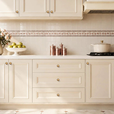 20 Pack Antique Brass Cabinet Knobs 1-1/4 Inch Round Drawer Handles with Fingerprint Resistant Swanky Finish for Kitchen Cabinets and Dressers Adding That Vintage Charm to Any Room Right Now on white kitchen cabinets.