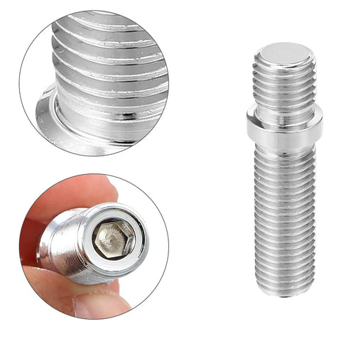 Upgrade Your Ride With These Boxonly M12x1.5 To M12x1.5 50mm Wheel Stud Conversion Kit Bolts Made For BMW Z3 Z4 And 3 Series Series Cars Offering Rock Solid Chrome Steel Rust Resistance And Super Easy Alignment Every single Time. Close-up chrome steel M12x1.5 50mm wheel stud conversion bolt with hex socket