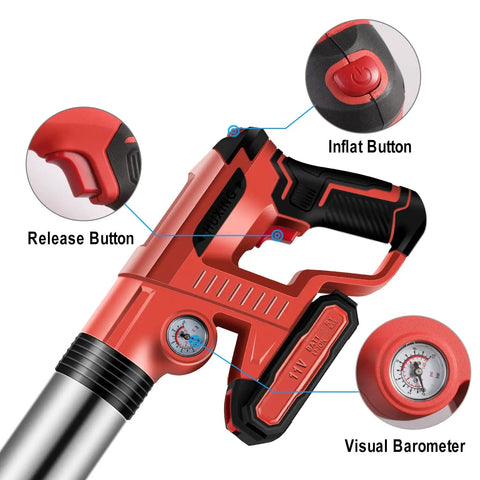 Electric Toilet Plunger With Dual Batteries High Pressure Air Plunger For Toilet Drain Sewer And Pipes Heavy Duty Clog Remover Tool Red