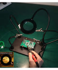 DIY Pro Grade Soldering Station With Flexible Magnetic Helping Hands And 3X LED Magnifying Lamp for precision welding