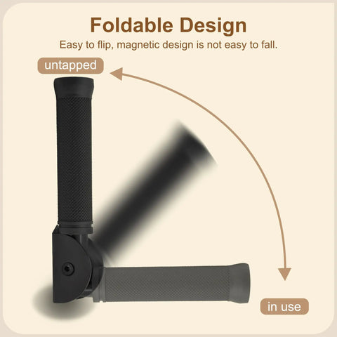 Rock Solid Flip Up Grab Bar For Seniors Eight Point Three Inch wall mount safety handle demonstrating foldable design.