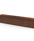 Wooden Wireless Desktop Sound Bar For PC And Monitor 20W Bluetooth 5.3 Speaker With USB Connection, wood finish, front view.