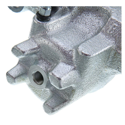 Brake caliper for Mitsubishi Montero rear 2001-2006; gray metal with threaded port visible