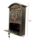 Vintage Wall Mounted Mailbox With Lock Cast Aluminum Outdoor Letter Box Old School Retro Style For Home Postbox Villa