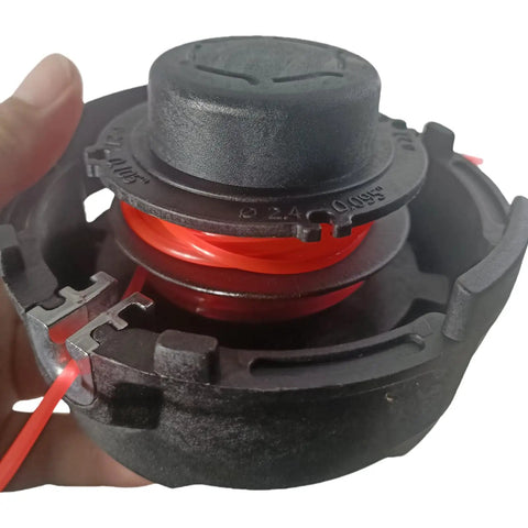 Close-up of 2 Pack AutoCut 27 2 25 2 Weed Eater Trimmer Head Replacement for FS Series Trimmers, showing double line design.