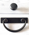 Two And A Half Inch Centers Retro Vibe Dark Antique Bronze Bail Drawer Pull Swing Handle For Vanity Dresser And Cabinet Hardware, 2.5 Inch Centers, Rectangular Plate About 4.1 Inch Long, One Piece facing front