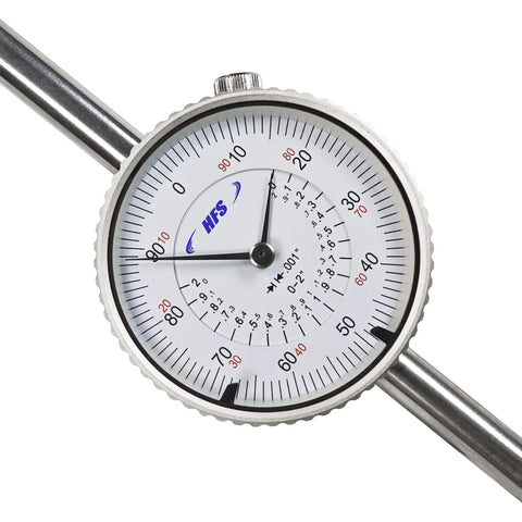 0 To 2 Inch Precision Travel Dial Indicator For Lathe Machining, Pro Grade, 0.001 Inch Graduation, 2.28 Inch Dial, Overall Accuracy Plus Or Minus 0.003 Inch, Jeweled Bearing, Aluminum Body, Three Eighth Inch Stem, Durable Metalworking Gauge