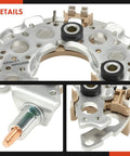Alternator Rectifier Direct Plug And Play Replacement For Toyota Camry RAV4 Corolla features aluminum heatsink and M6 post