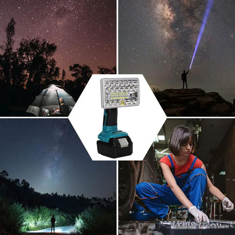 2000 Lumen LED Work Light For 18V LXT Battery, 18W Floodlight For Camping And Emergency, night use and mechanic work