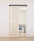 Low Clearance 4 Ft Barn Door Hardware Kit With Aluminum Box Rail Track Heavy Duty Sliding Door System for interior use.