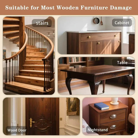 Wood Repair Kit With 16 Color Sticks For Scratches And Holes On Furniture Floors And Doors, Fast Fix Crayon Set