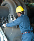 Worker using Sampling Line With Quick Disconnect For ALTAIR 5X Pump Probe, 10 Foot Polyurethane Air Line In Clear Color