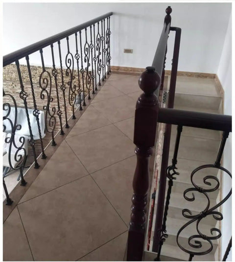 Top Shelf Bronze Wrought Iron Balusters 25 Pack 95Cm Height Anti Rust Railing Spindles For Deck Stair Posts And Porch Banister Columns No Sweat Quick Diy Refresh on a modern staircase.