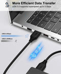 Durable USB A To USB A Cable 6 Foot Long USB 3.0 High Speed Data Transfer Cable For Printer And Other Gear Fast Sync For PC Laptop Hard Drive Hub And More connected to laptop and external drive