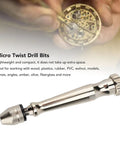 Needle Nose Hand Drill Set With Ten PCB Mini Drill Bits For Resin Clay Crafting Micro Twist Drill Bits Aluminum Hand Drill