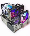 Open Chassis Stackable PC Case With Transparent Acrylic Design For Heat Dissipation, Fits ATX MATX ITX Motherboards, Ideal DIY Test Bench